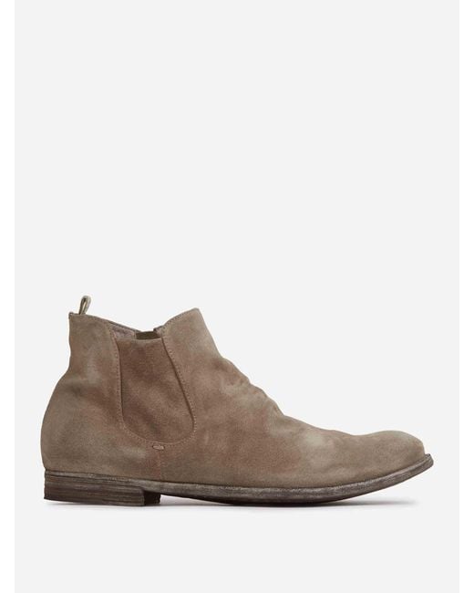 Officine Creative Brown Suede Zipped Boots for men