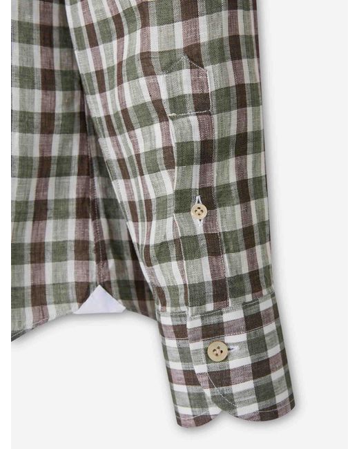 Santa Eulalia Gray Plaid Shirt for men