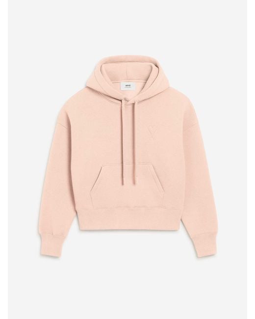 AMI Pink Hooded Sweatshirt Cotton for men