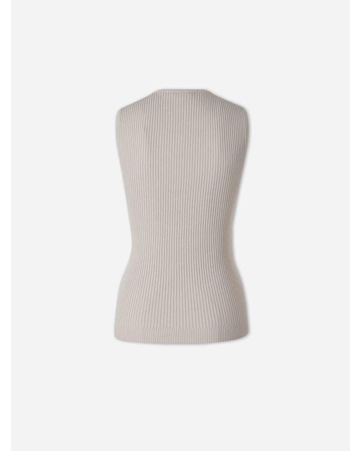Peserico White Ribbed Top