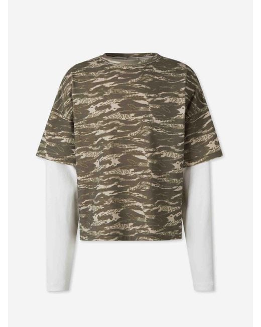 Rhude Green Tiger Camo T-Shirt for men