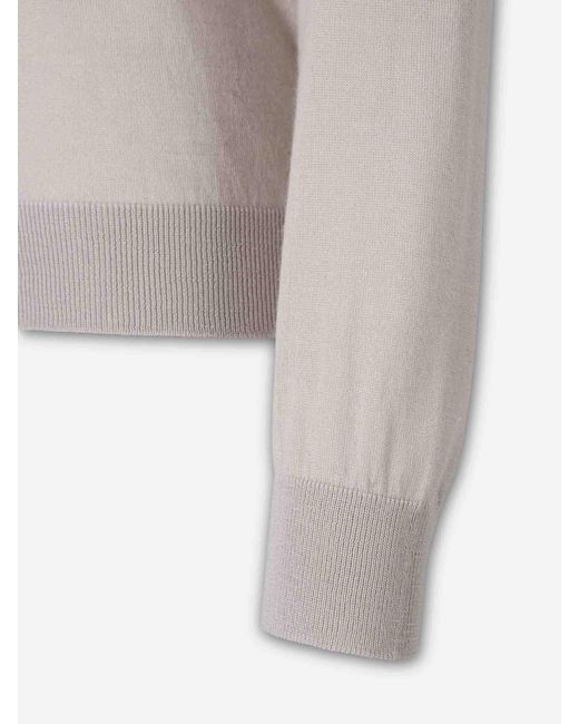 Peserico White Fine Cashmere Silk Sweater