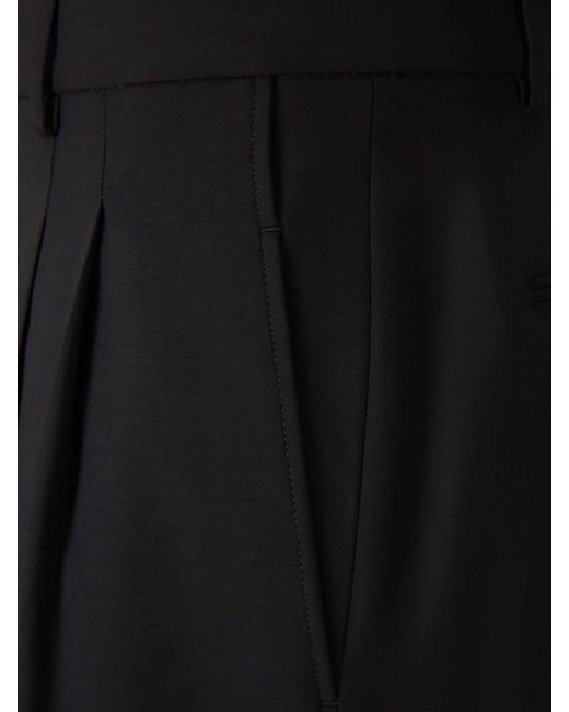 AMI Black Bermuda Shorts, Wool Clips for men