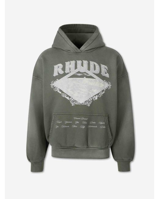 Rhude Gray Logo Hoodie for men
