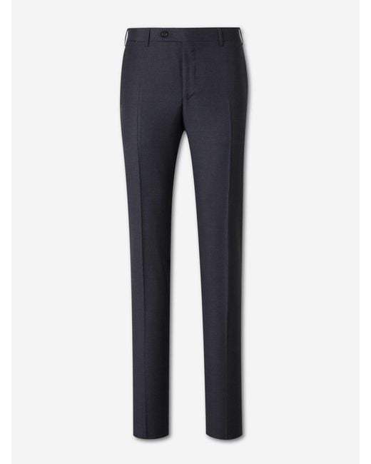 Canali Blue Straight Wool Suit for men
