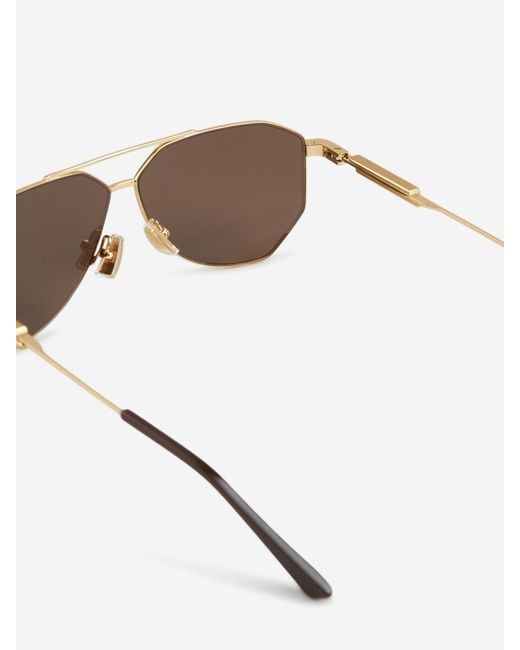 Bottega Veneta Metallic Aviator Sunglasses