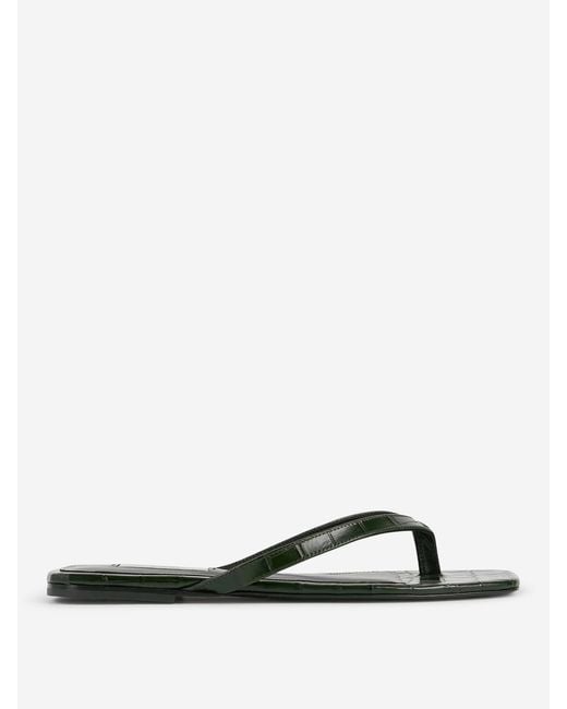 Totême White Crocodile Effect Sandals