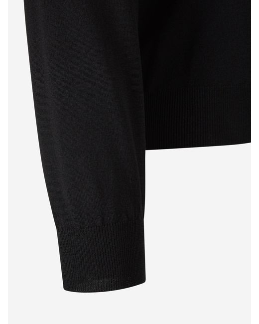Zanone Black Wool Knitted Sweater for men