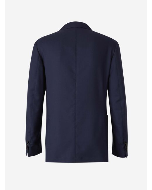 Colombo Blue Ultralight Cashmere Blazer for men