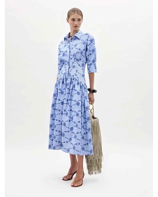 Silvia Tcherassi Blue Indy Midi Dress