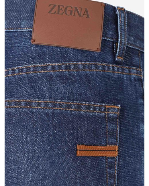 Zegna Blue Straight Jeans for men