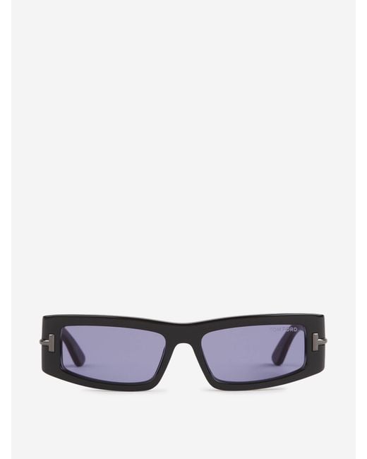 Tom Ford White Rectangular Sunglasses
