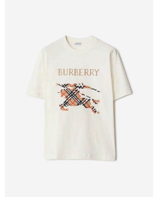 Burberry White Knight Motif T-Shirt for men