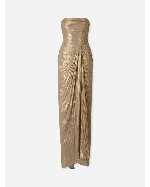 Marmar Halim Natural Pleated Maxi Dress