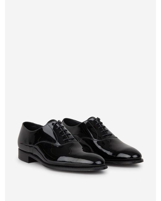 Crockett and Jones Black Tuxedo Leather Shoes for men