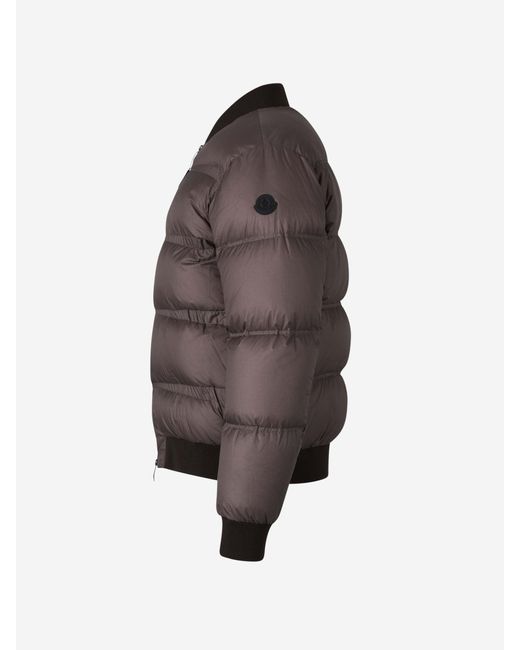 Giacca Trapuntata Con Logo di Moncler in Brown da Uomo