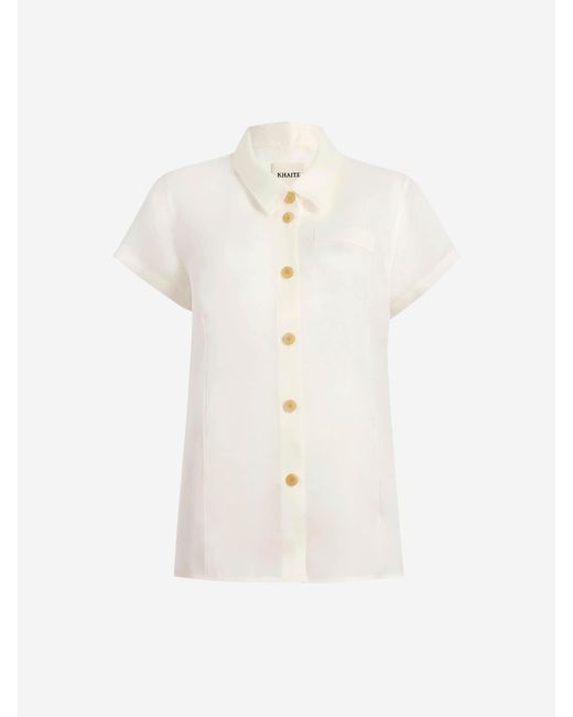 Khaite White Keefe Seidenhemd
