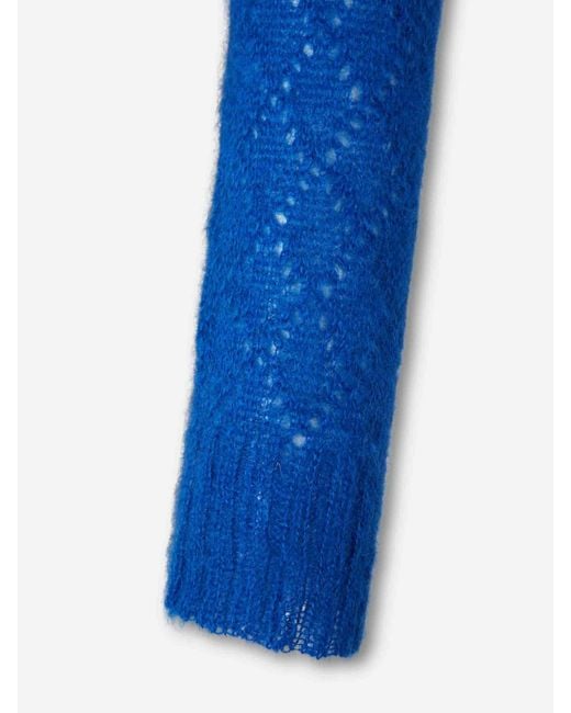 Jil Sander Blue Mohair Knit Sweater