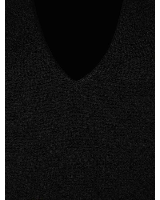 Jil Sander Black Fluid V-Neck Blouse
