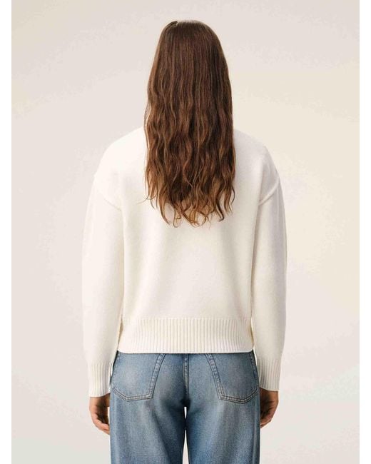 AMI Natural Wool Logo Jersey