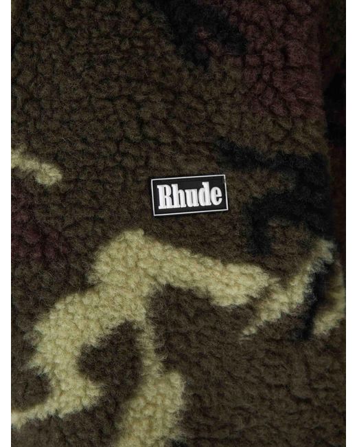 Rhude Black Logo Fleece Jacket for men