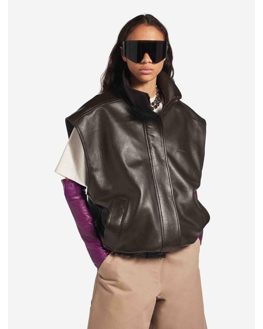 Balenciaga Multicolor Leather Blouson Vest