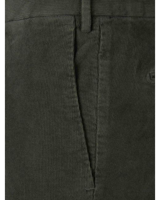 PT Torino Gray Corduroy Straight Trousers for men