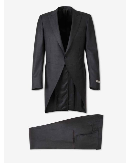 Canali Black Morning Suit And Wool Trousers for men