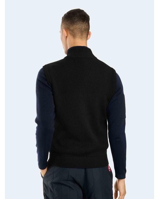 Canada Goose Black Hybridge Knitted Sweater Vest for men