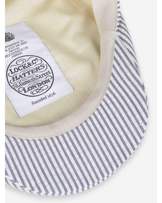 Lock & Hatters White Striped Cap for men