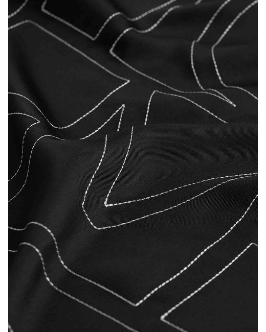 Totême Black Silk Scarf Monogram