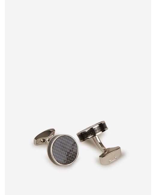 Tateossian Black Carbon Fiber Tablet Cufflinks for men