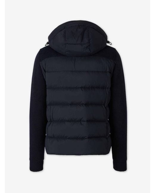 Moorer Blue Down Jacket With Knit Sleeves for men