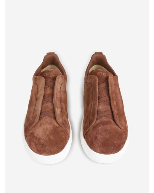 Sneakers Triple Stitch Zegna de color Brown