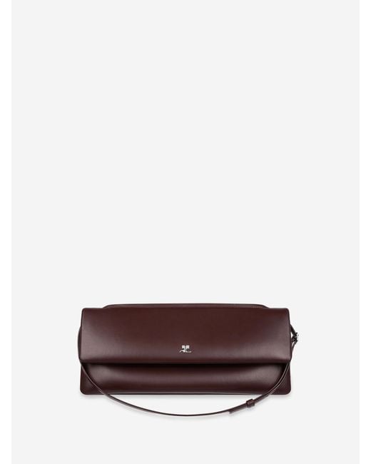 Courreges Brown Clutch Leder Tasche