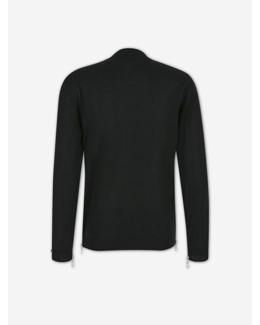 Setchu Black Crew Neck Sweater for men
