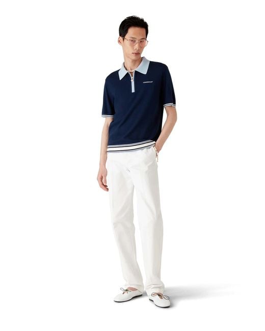 Polo Punto Lana Casablanca de hombre de color Blue
