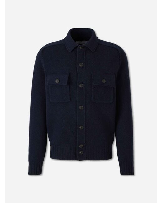 Gran Sasso Blue Wool Cardigan for men