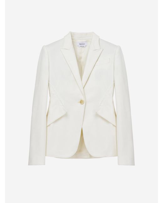 Blazer Estructura Algodón Alexander McQueen de color White