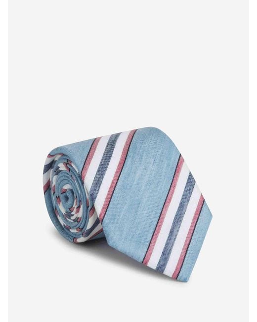 Santa Eulalia Blue Striped Motif Tie for men