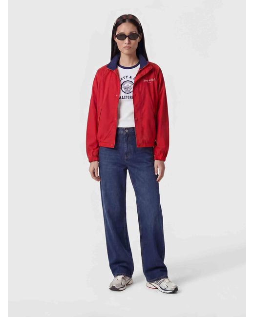 Sporty & Rich Red Logo Technical Jacket