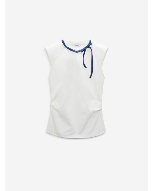 Dorothee Schumacher White Plain T-Shirt With Bow