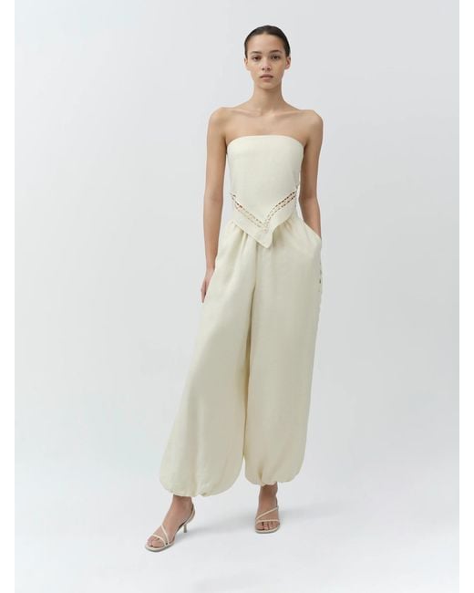 Jonathan Simkhai White Selah Wide Leg Pants