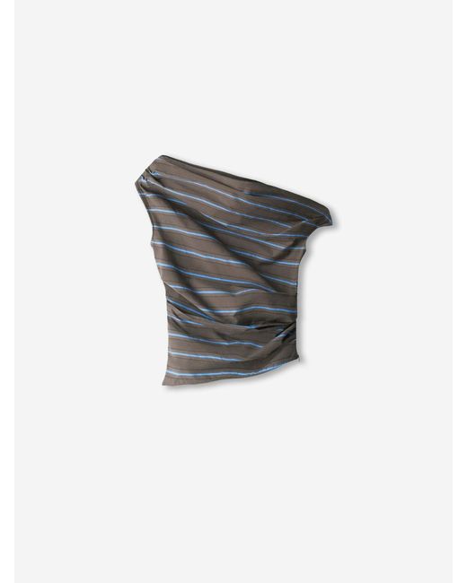 Staud Gray Asymmetrical Top