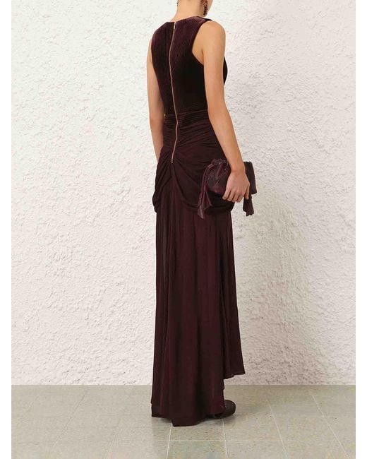 Zimmermann Purple Valiant Draped Stretch Dress