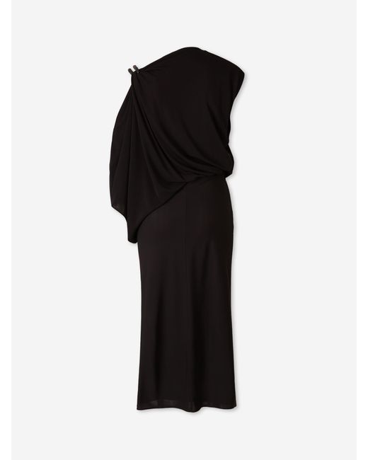 Tom Ford Black Asymmetrical Midi Dress