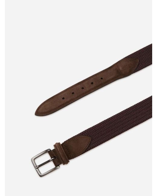 Santa Eulalia Brown Braided Belt for men