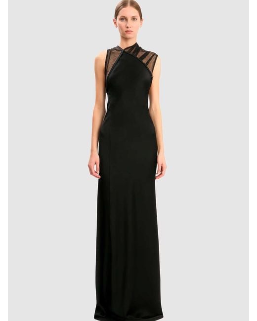 Victoria Beckham Black Maxi Mesh Dress