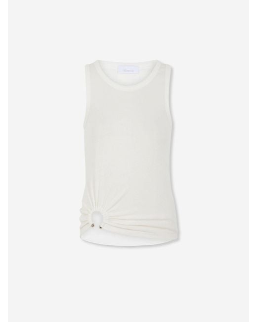 Rabanne White Ribbed Tank Top