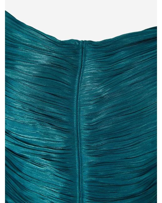 Marmar Halim Blue Maxi Rüsch Kleid